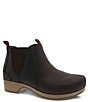 Color:Brown - Image 1 - Becka Leather Clog Chelsea Booties