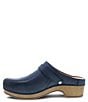 Color:Navy Burnished Full Grain - Image 4 - Berry Leather Convertible Buckle Strap Clogs