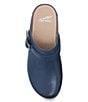 Color:Navy Burnished Full Grain - Image 6 - Berry Leather Convertible Buckle Strap Clogs