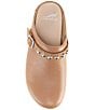Color:Tan Tumbled - Image 5 - Britton Leather Studded Strap Clogs