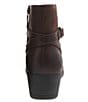 Color:Brown Burnished Suede - Image 3 - Cagney Burnish Suede Buckle Detail Booties