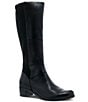 Color:Black Burnished Leather - Image 1 - Celestine Burnished Leather Tall Boots