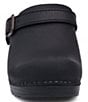Color:Black Oiled - Image 4 - Ingrid Oiled Leather Buckle Clogs