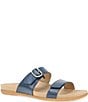 Dansko Justine Leather Buckle Hardware Hook-and-Loop Slide Sandals - Image 1