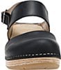 Color:Black Oiled Pull Up - Image 4 - Lucia Leather Slingback Open Clogs
