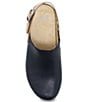 Color:Black Waxy Milled - Image 6 - Merrin Leather Slingback Strap Clogs