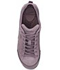 Color:Mauve - Image 5 - Women's Paisley Suede Waterproof Lace-Up Sneakers