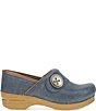 Dansko Professional Button Denim Leather Clogs - Image 2
