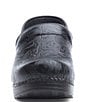 Color:Black Tooled - Image 4 - Professional Floral Embossed Leather Clogs