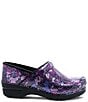 Color:Dotty Abstract Patent - Image 2 - Professional Dotty Abstract Print Patent Leather Slip-On Clogs
