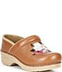 Dansko Professional Floral Embroidered Leather Clogs - Image 1