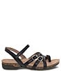 Color:Black Waxy Burnished - Image 2 - Roslyn Leather Strappy Thong Sandals