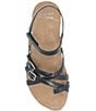 Color:Black Waxy Burnished - Image 6 - Roslyn Leather Strappy Thong Sandals