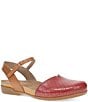 Dansko Rowan Perforated Leather Ankle Strap Mary Jane Clogs - Image 1