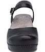 Color:Black Soft Full Grain - Image 4 - Sam Leather Ankle Strap Clogs
