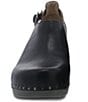 Color:Black Milled Burnished - Image 4 - Sassy Burnished Leather Studded Ankle Strap Clogs