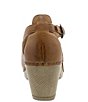 Color:Tan - Image 3 - Sassy Burnished Leather Studded Ankle Strap Clogs