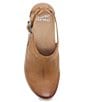 Color:Tan - Image 6 - Sassy Burnished Leather Studded Ankle Strap Clogs