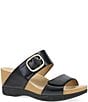 Dansko Shannon Leather Buckle Hardware Hook-and-Loop Wedge Slide Sandals - Image 1