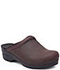Color:Antique Brown Oiled - Image 1 - Sonja Leather Clogs