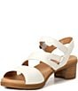 Color:White Nappa - Image 4 - Tansy Leather Block Heel Sandals