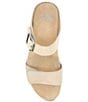 Color:Linen Milled Burnished - Image 5 - Tanya Burnished Leather Buckle Wedge Sandals