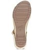Color:Linen Milled Burnished - Image 6 - Tanya Burnished Leather Buckle Wedge Sandals