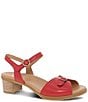 Color:Poppy Nappa - Image 1 - Tessie Leather Block Heel Sandals