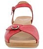 Color:Poppy Nappa - Image 5 - Tessie Leather Block Heel Sandals