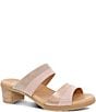 Color:Blush Multi Leather - Image 1 - Theresa Mixed Leather Block Heel Slides