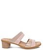 Color:Blush Multi Leather - Image 2 - Theresa Mixed Leather Block Heel Slides