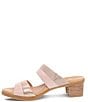 Color:Blush Multi Leather - Image 4 - Theresa Mixed Leather Block Heel Slides