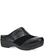 Dansko Zinnia Embossed Leather Suede Patchwork Clogs - Image 1