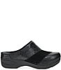 Dansko Zinnia Embossed Leather Suede Patchwork Clogs - Image 2