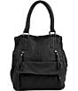 Color:Black - Image 1 - Hannah Small Leather Satchel Bag