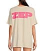 Color:Dirty White - Image 2 - Led Zep Scoop Neck Merch Graphic Tee Shirt