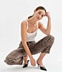 Daze Barrell Leg Mid Rise Leopard Print Denim Jeans - Image 5