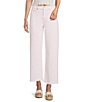 Daze Pleaser High Rise Solid Wide Ankle Length Frayed Jeans - Image 1