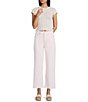 Daze Pleaser High Rise Solid Wide Ankle Length Frayed Jeans - Image 3