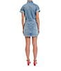 Daze Short Sleeve Button Front Topanga Denim Mini Dress - Image 2