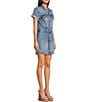 Daze Short Sleeve Button Front Topanga Mini Dress, Color:Plot Twist - Image 3