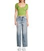 Daze Westward Barrel Leg Denim Jeans, Color:Blur - Image 3