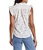Color:White Embroidered - Image 2 - Ellie Sleeveless Ruffle Blouse
