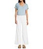 Dear John Fiona High-Rise Wide Leg Raw Hem Jeans, Color:Optic White - Image 3