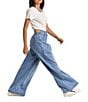 Color:Mujo - Image 4 - Lanee High Rise Wide Leg Pleated Jeans