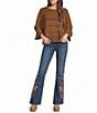 Dear John Stretch Denim Rosa Floral Embroidery Legs Mid Rise Boot Cut Full Length Jeans - Image 3