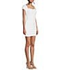 Color:White - Image 3 - Cap Short Sleeve Shiny Stretch Lycra Dress