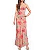 Dear Moon Chiffon Floral Printed Strapless Scarf Maxi Dress - Image 3