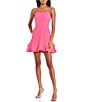Color:Bright Pink - Image 1 - Corset Bodice Bow Back Ruffle Hem Dress