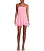 Dear Moon Corset Bodice Bow Back Ruffle Hem Dress, Color:Bright Pink - Image 1